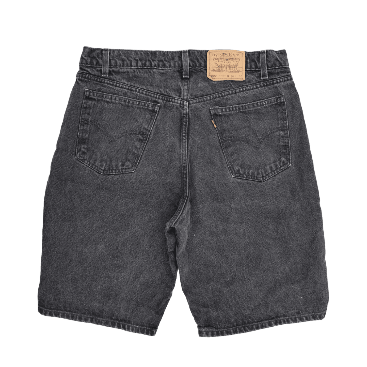 Levi's 550 Vintage Black Denim Shorts 36 Inseam 100 Percent Cotton Mens