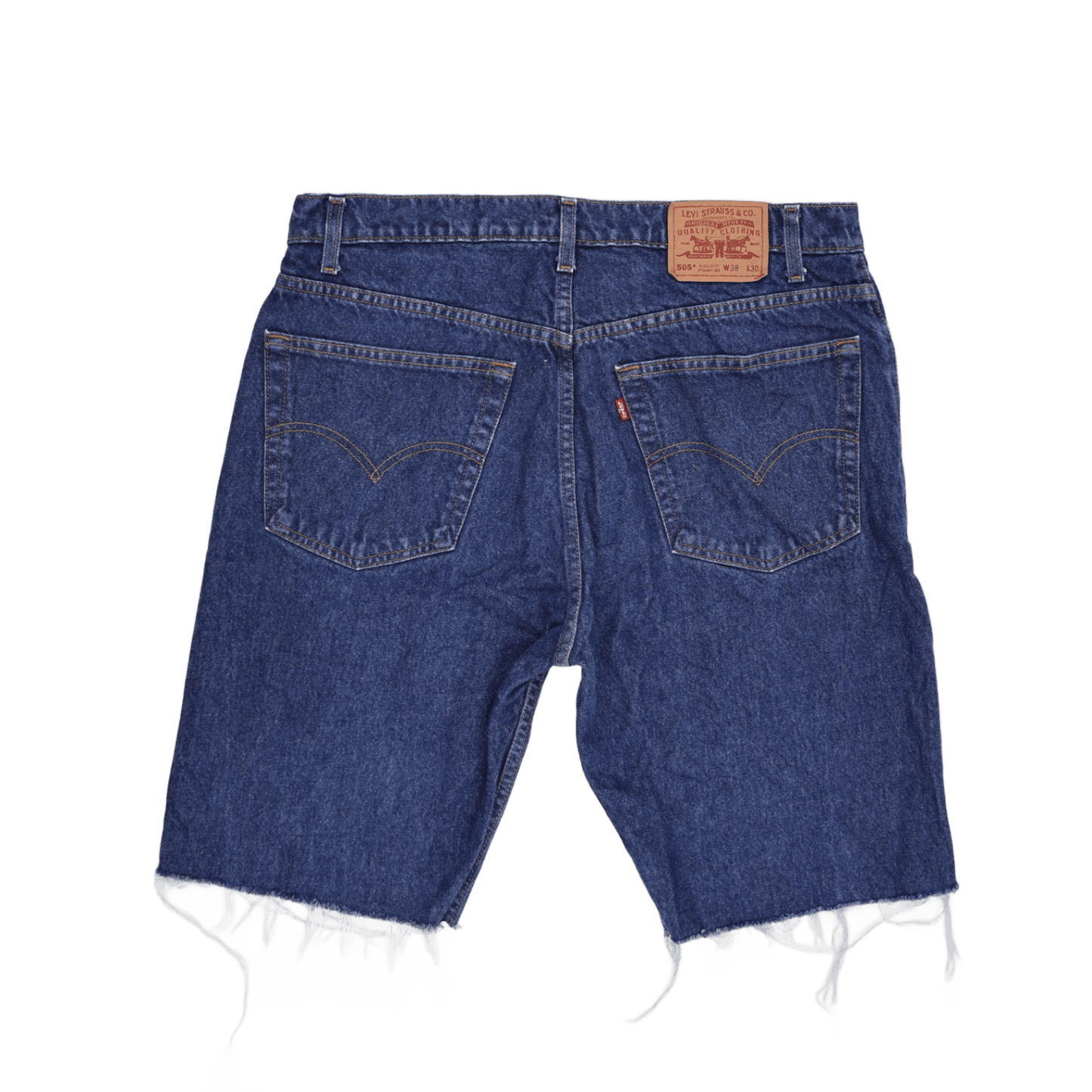 Levi's 505 Regular Fit Denim Shorts Blue W38 L30 Cotton Vintage