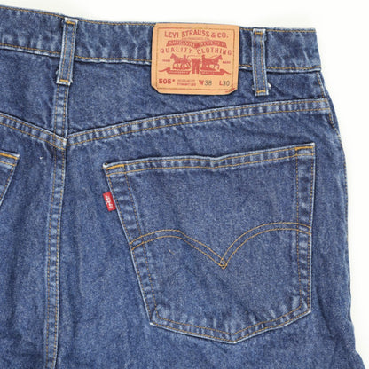 Levi's 505 Regular Fit Denim Shorts Blue W38 L30 Cotton Vintage