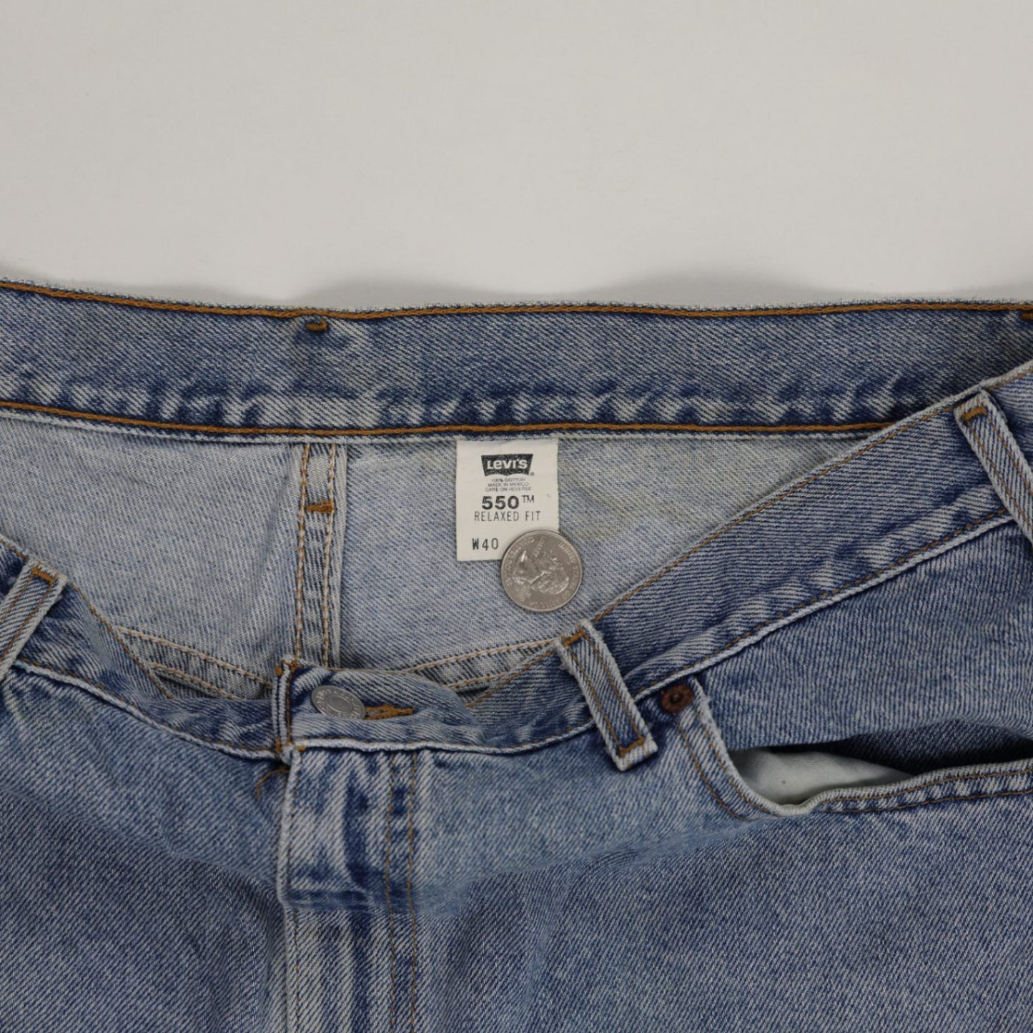 Levi's 550 Relaxed Fit Vintage Denim Shorts Light Blue W40 Cotton