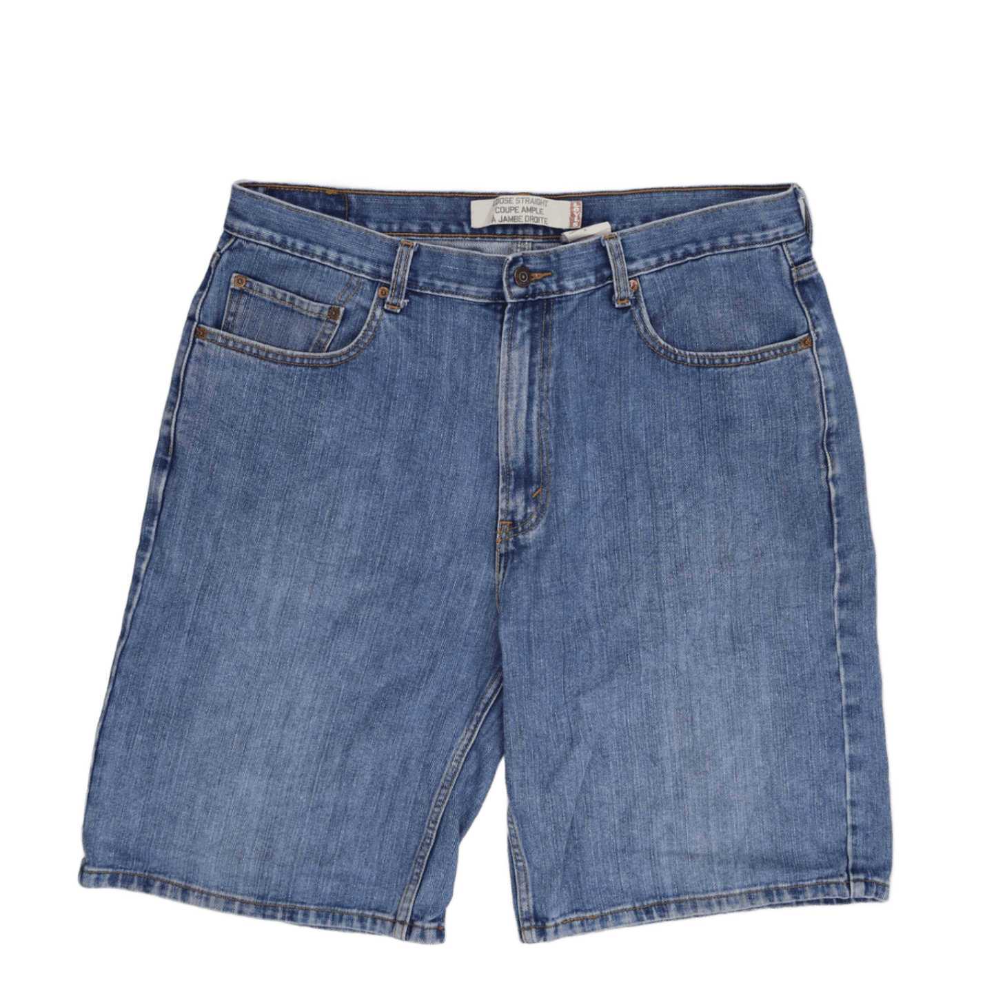 Levi's Loose Straight Fit Denim Shorts Blue 36W 100 Cotton Used Good