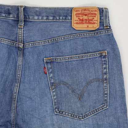 Levi's Loose Straight Fit Denim Shorts Blue 36W 100 Cotton Used Good