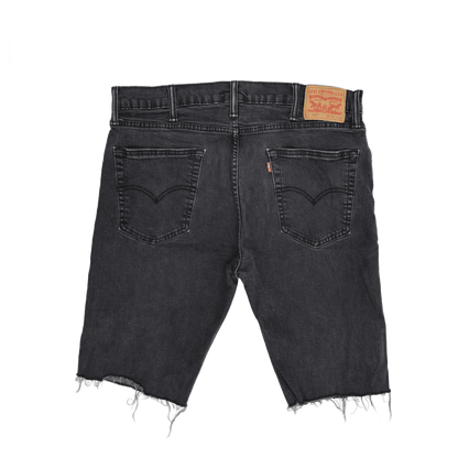 Levi's 502 Black Denim Cut-Off Shorts W38 10 Inch Inseam Cotton