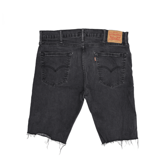 Levi's 502 Black Denim Cut-Off Shorts W38 10 Inch Inseam Cotton