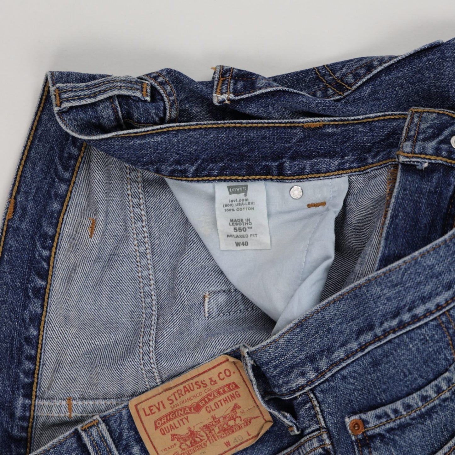 Levi's 550 Vintage Denim Shorts Blue W40 100% Cotton