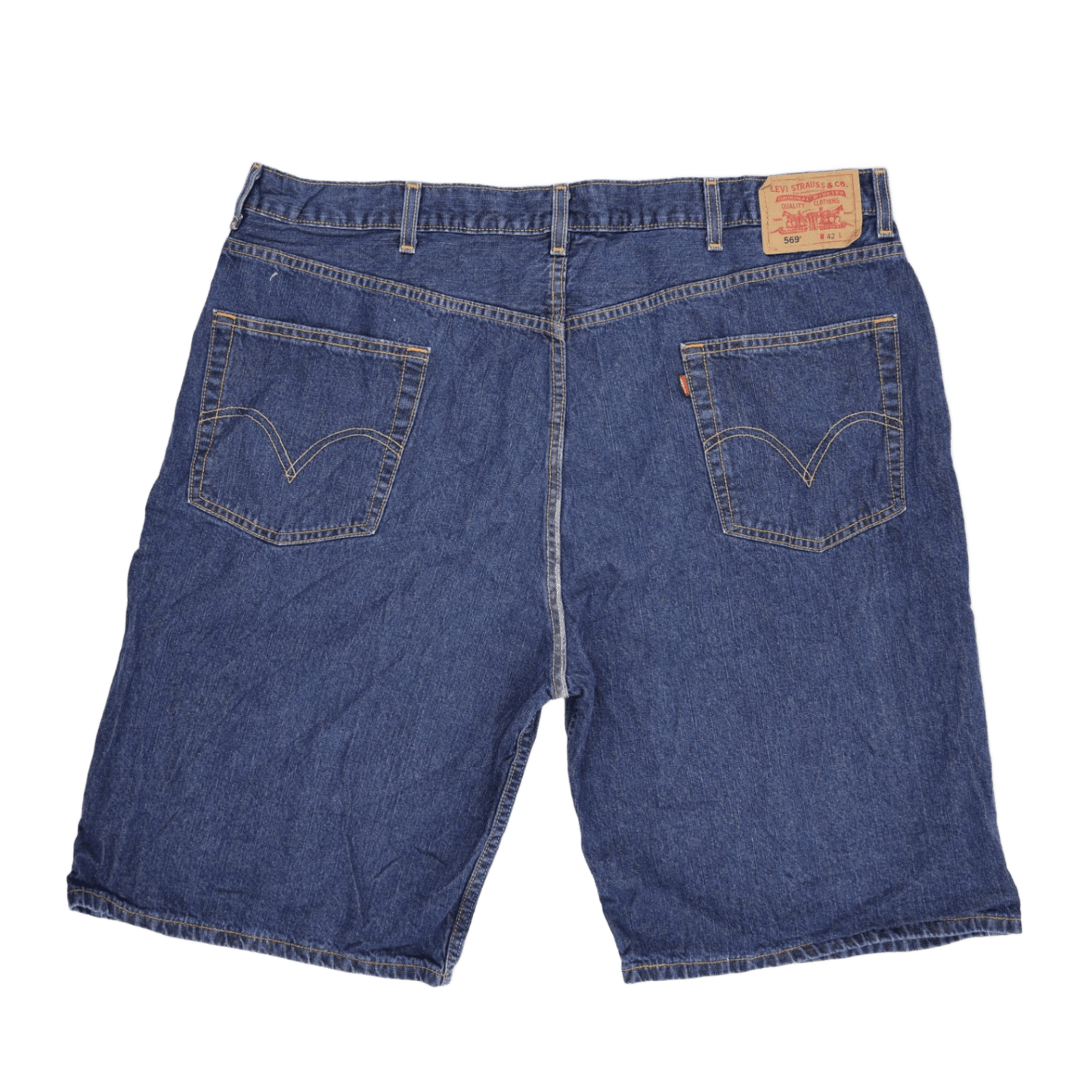 Levi's 569 Loose Straight Fit Denim Shorts Blue W42 100 Percent Cotton Vintage