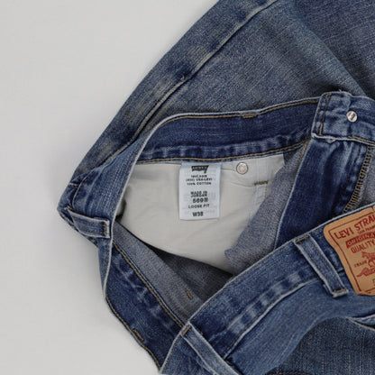 Levi's 569 Loose Fit Vintage Blue Denim Shorts W38 100% Cotton