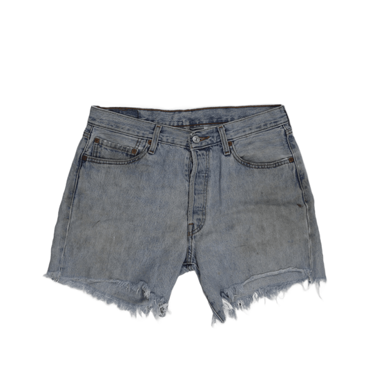 Levi's 501 Vintage High Waist Cut-Off Denim Shorts Light Blue W34 L36 Cotton