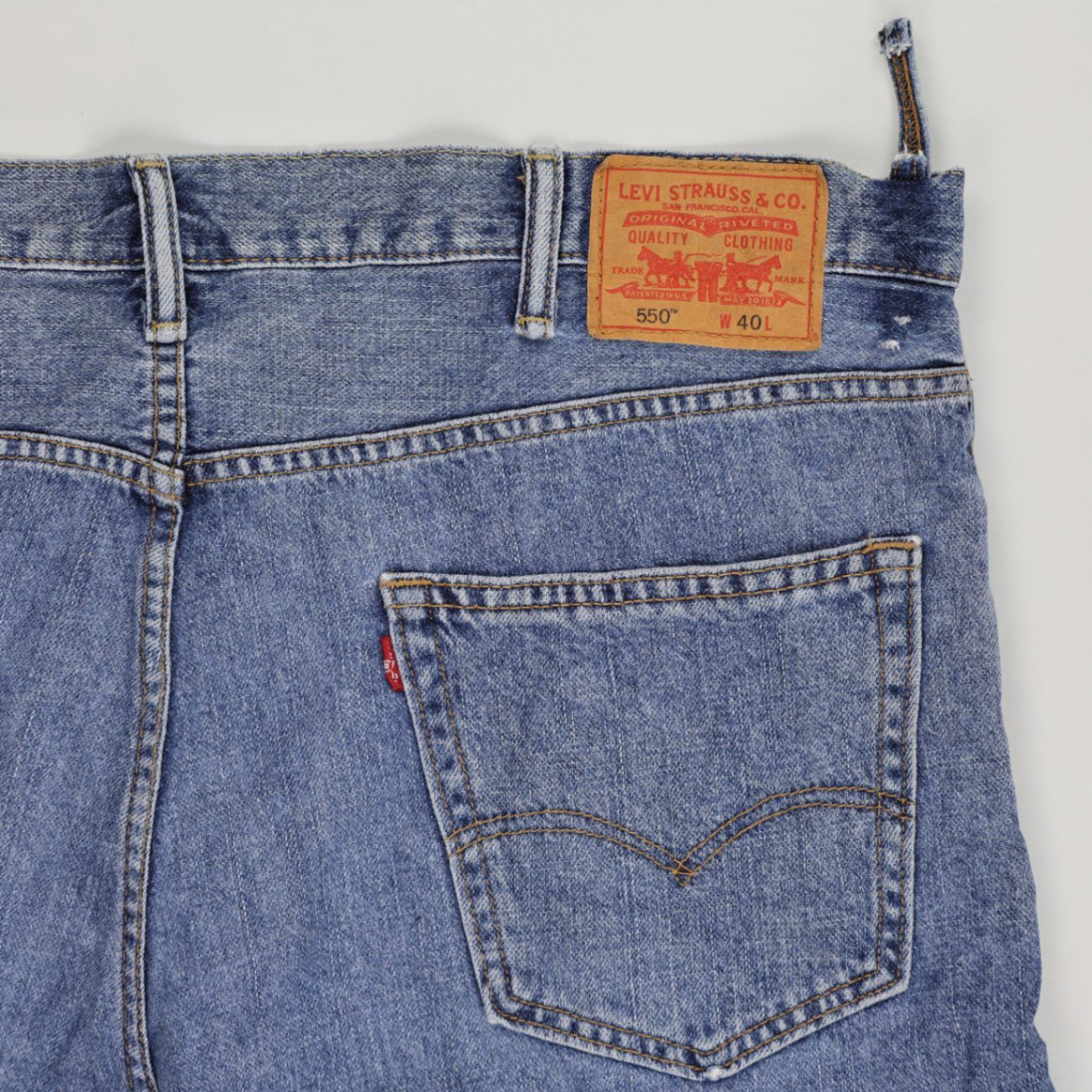 Levi's 550 Relaxed Fit Blue Denim Shorts W40 100 Percent Cotton Vintage