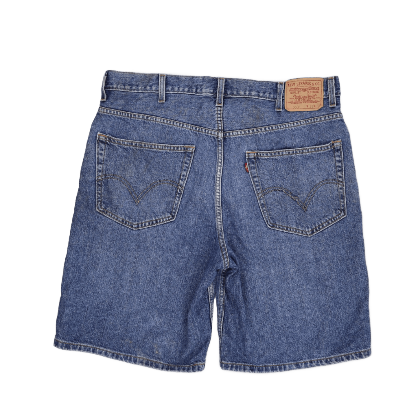 Levi's 550 Men's Relaxed Fit Blue Denim Shorts W38 100% Cotton Vintage