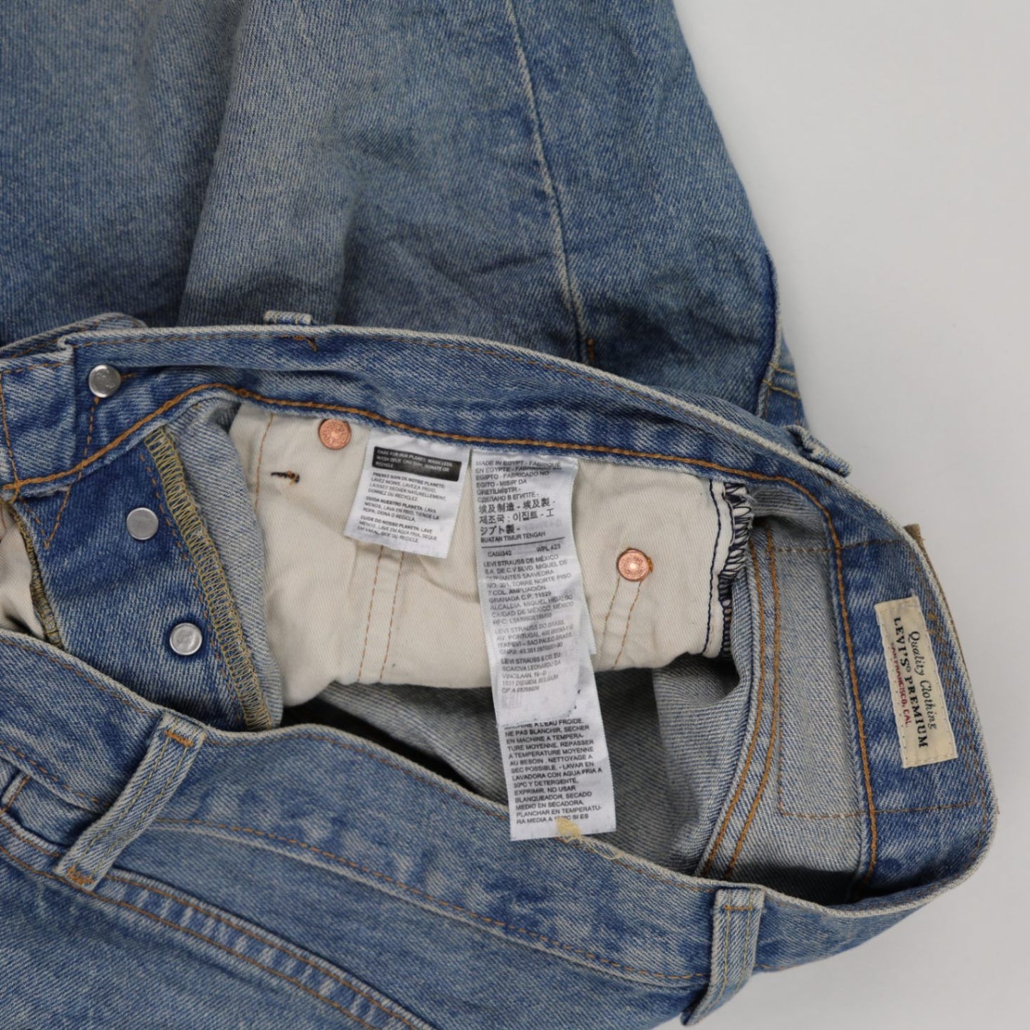 Levi's 501 Straight Fit Denim Shorts Vintage Blue W28 Cotton