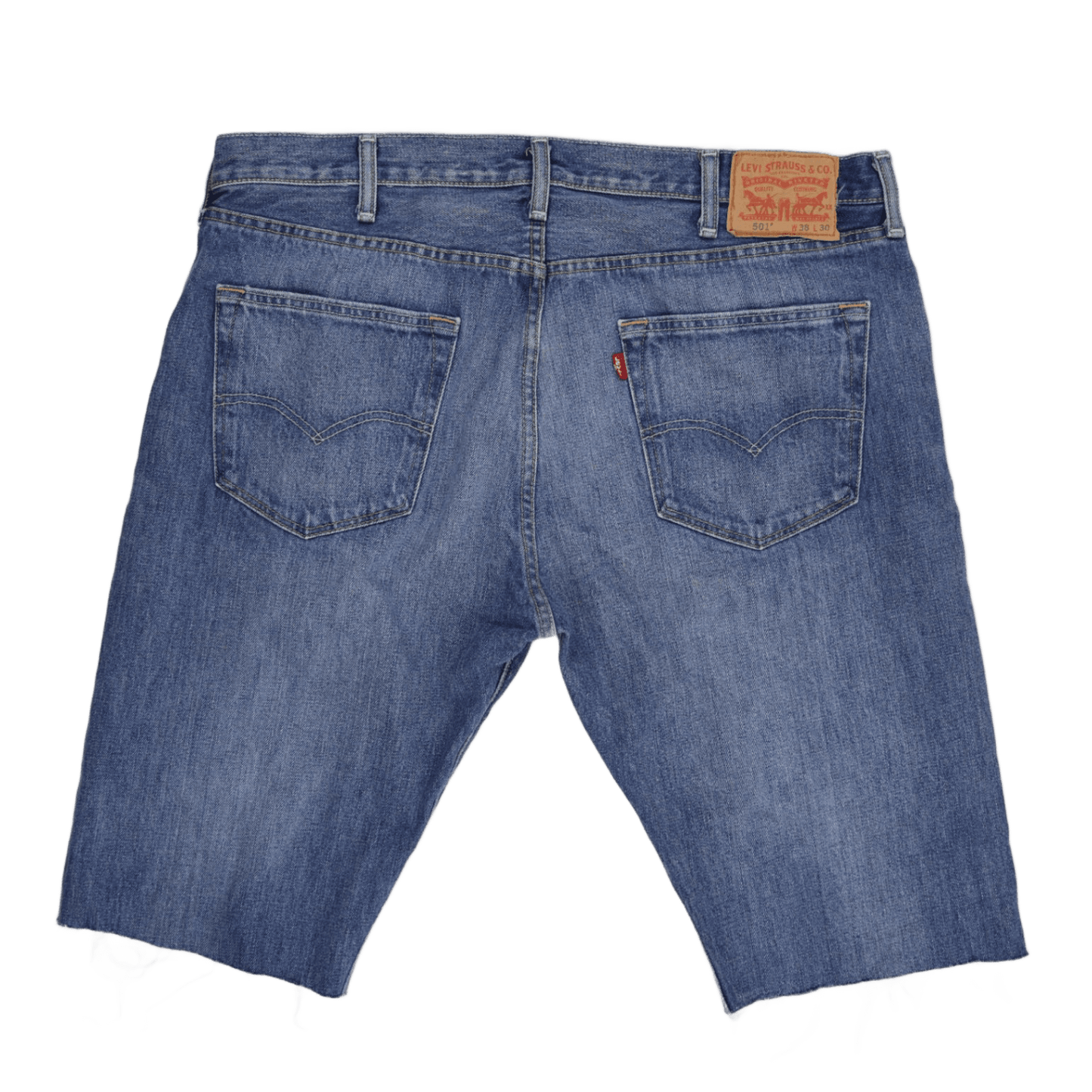 Levi's 501 Raw Hem Denim Shorts Blue W38 Cotton Denim Vintage