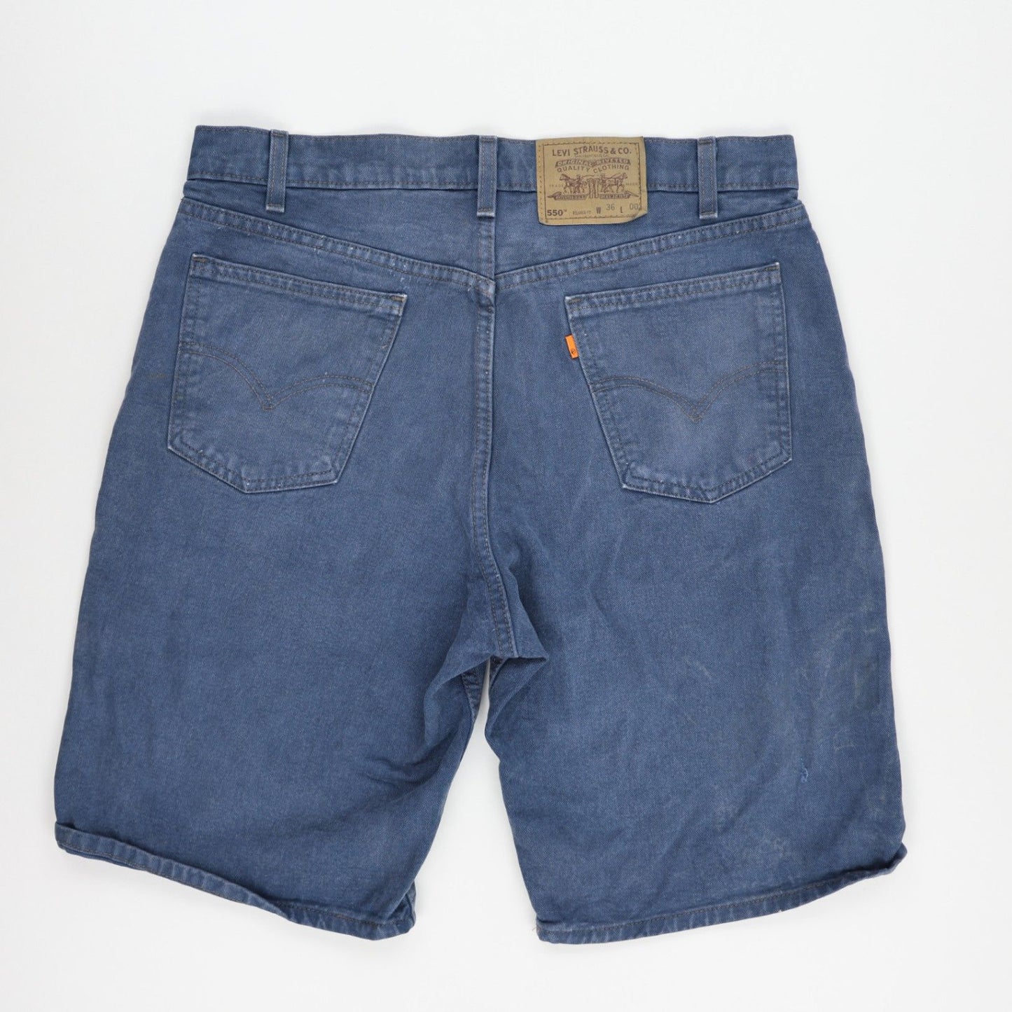 Levi's 550 Relaxed Fit Blue Denim Shorts 36W Cotton Vintage