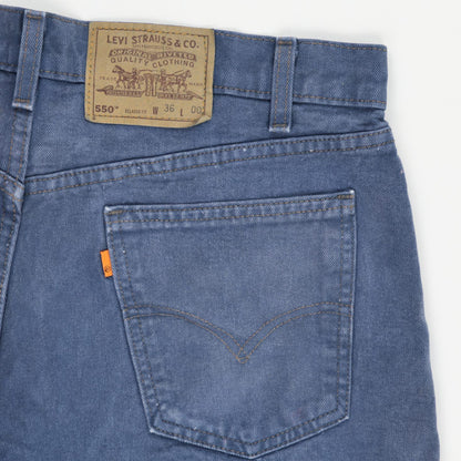 Levi's 550 Relaxed Fit Blue Denim Shorts 36W Cotton Vintage