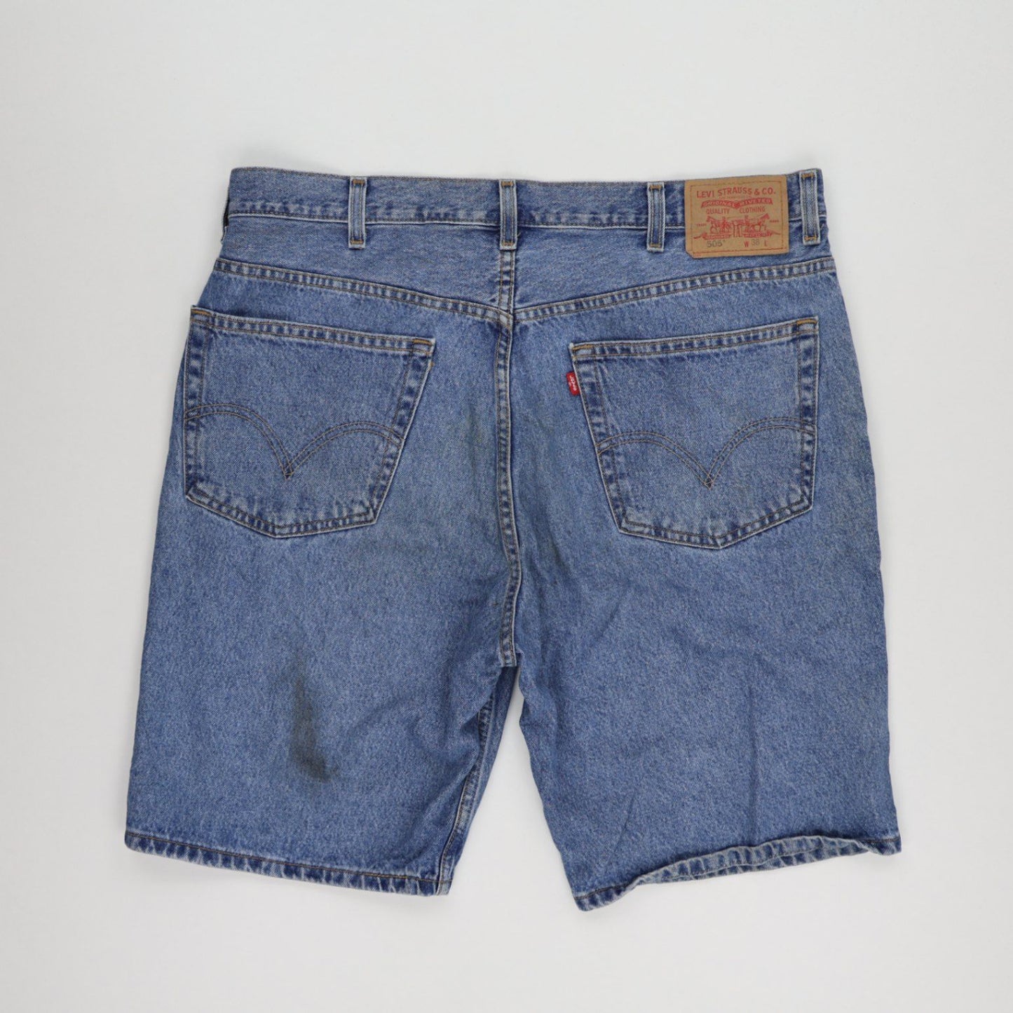 Levi's 505 Regular Fit Vintage Denim Shorts Blue W38 9 Inch Cotton