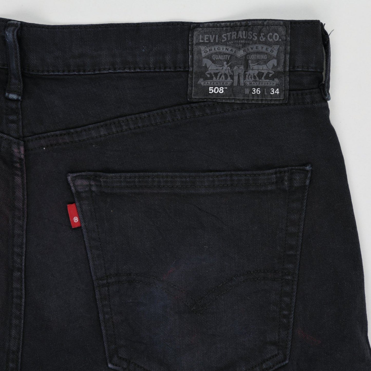 Levi's 508 Men's Black Denim Shorts Size W36 Cotton