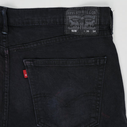 Levi's 508 Men's Black Denim Shorts Size W36 Cotton