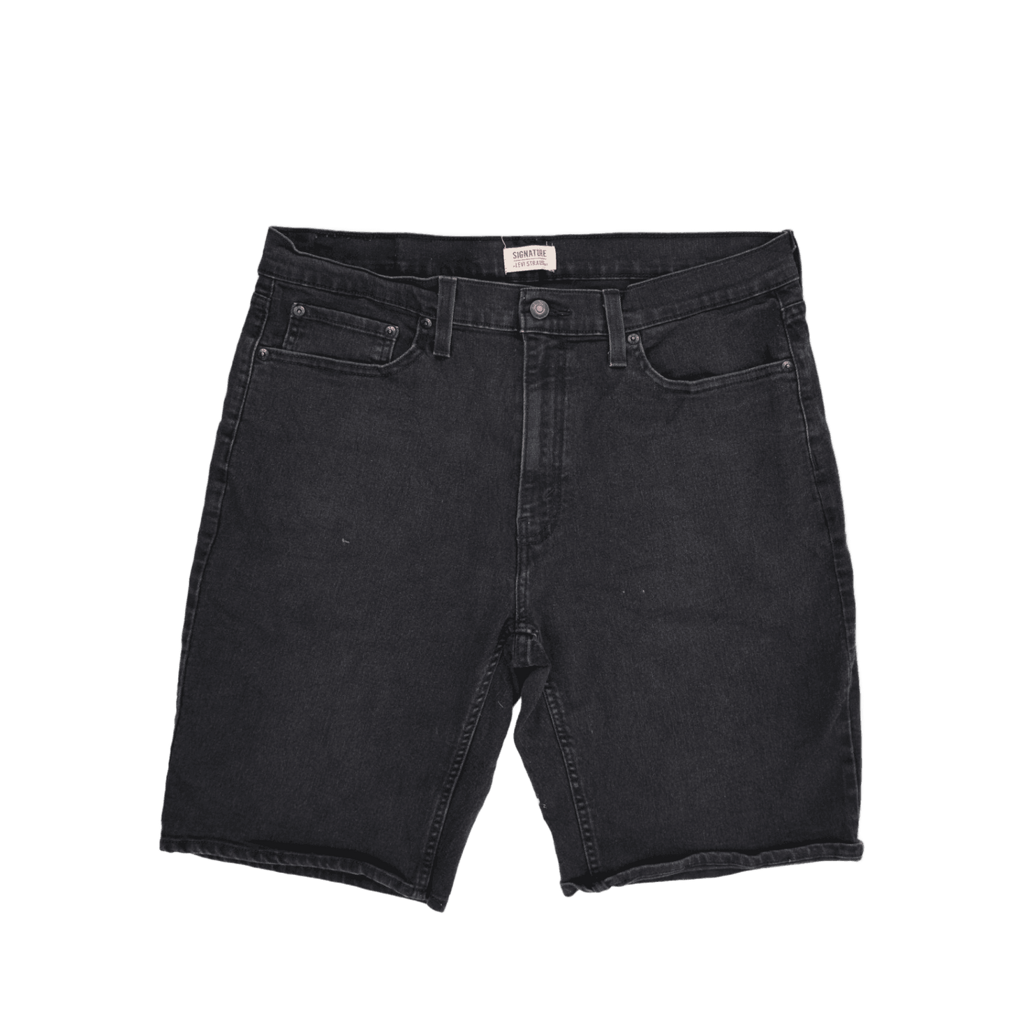 Levi Strauss Signature Black Denim Shorts for Men Size 36 77 Cotton 21 Polyester 2 Elastane