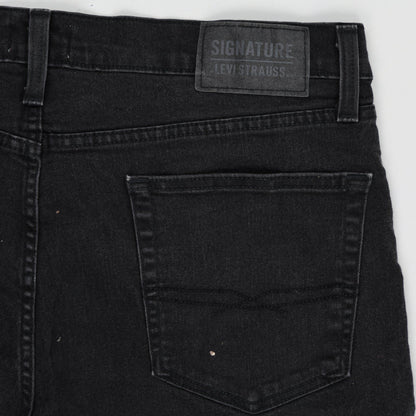 Levi Strauss Signature Black Denim Shorts for Men Size 36 77 Cotton 21 Polyester 2 Elastane