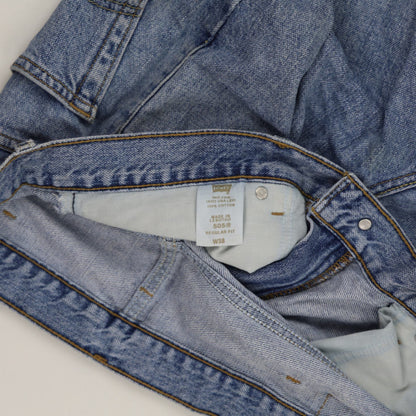 Levi's 505 Regular Fit Vintage Blue Denim Shorts W38 100% Cotton