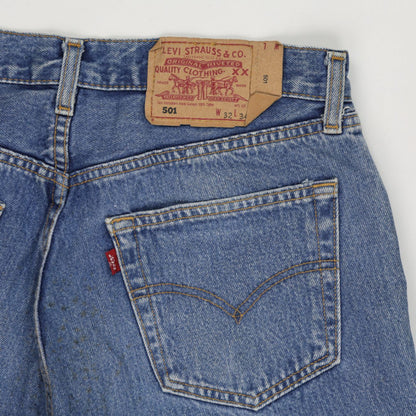 Levi's 501 Vintage Regular Fit Blue Denim Shorts W32 Cotton