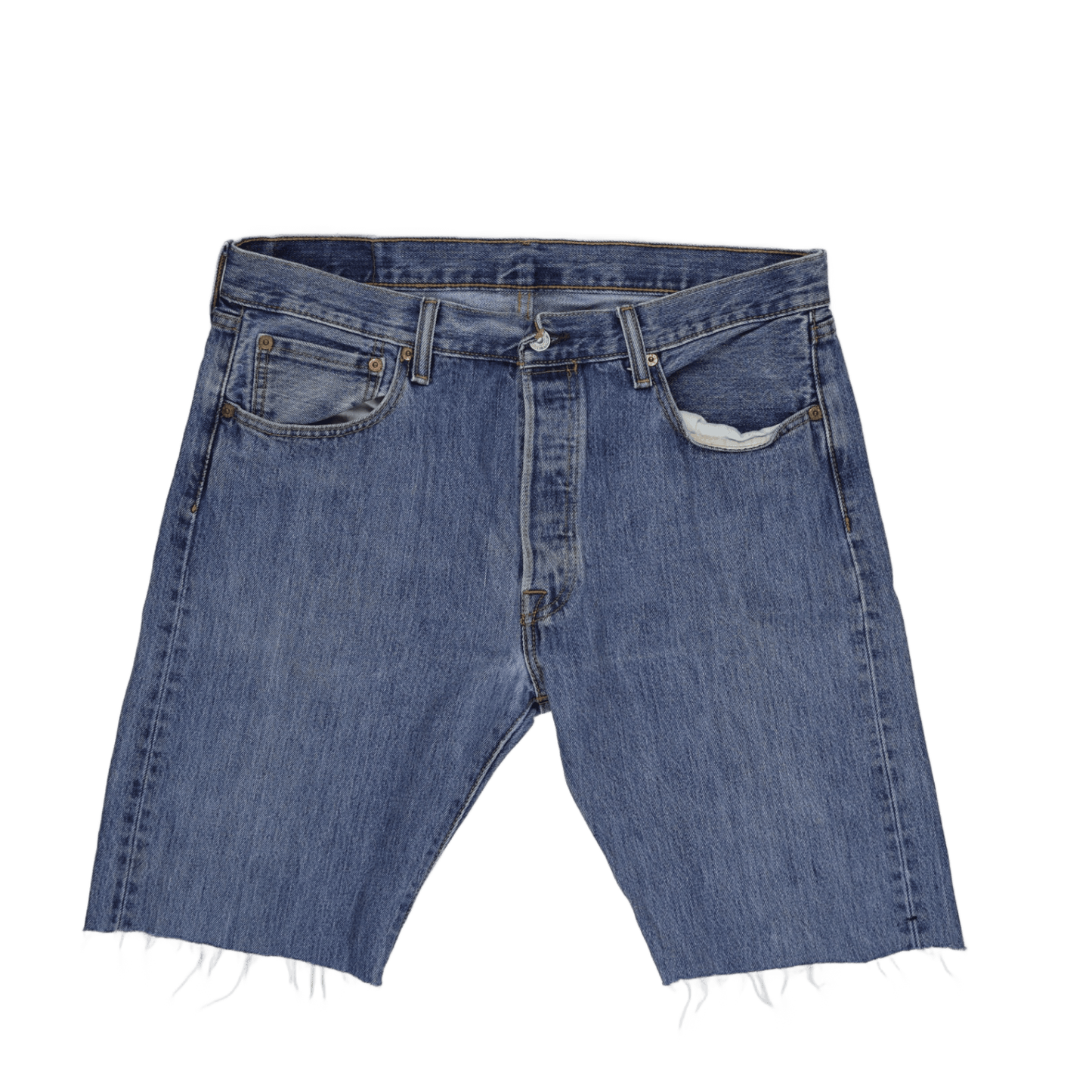 Levi's 501 Men's Vintage Distressed Denim Shorts Classic Blue W34 L30 100% Cotton