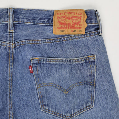 Levi's 501 Men's Vintage Distressed Denim Shorts Classic Blue W34 L30 100% Cotton