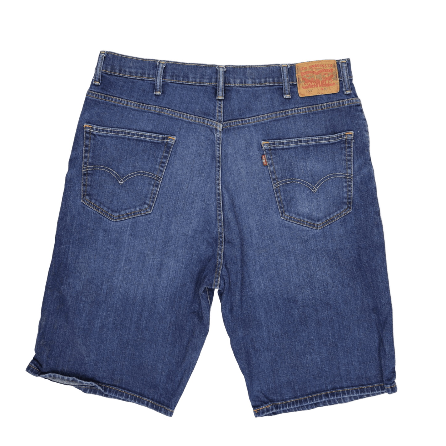 Levi's 569 Loose Fit Denim Shorts Mid Blue W40 Cotton Denim Vintage
