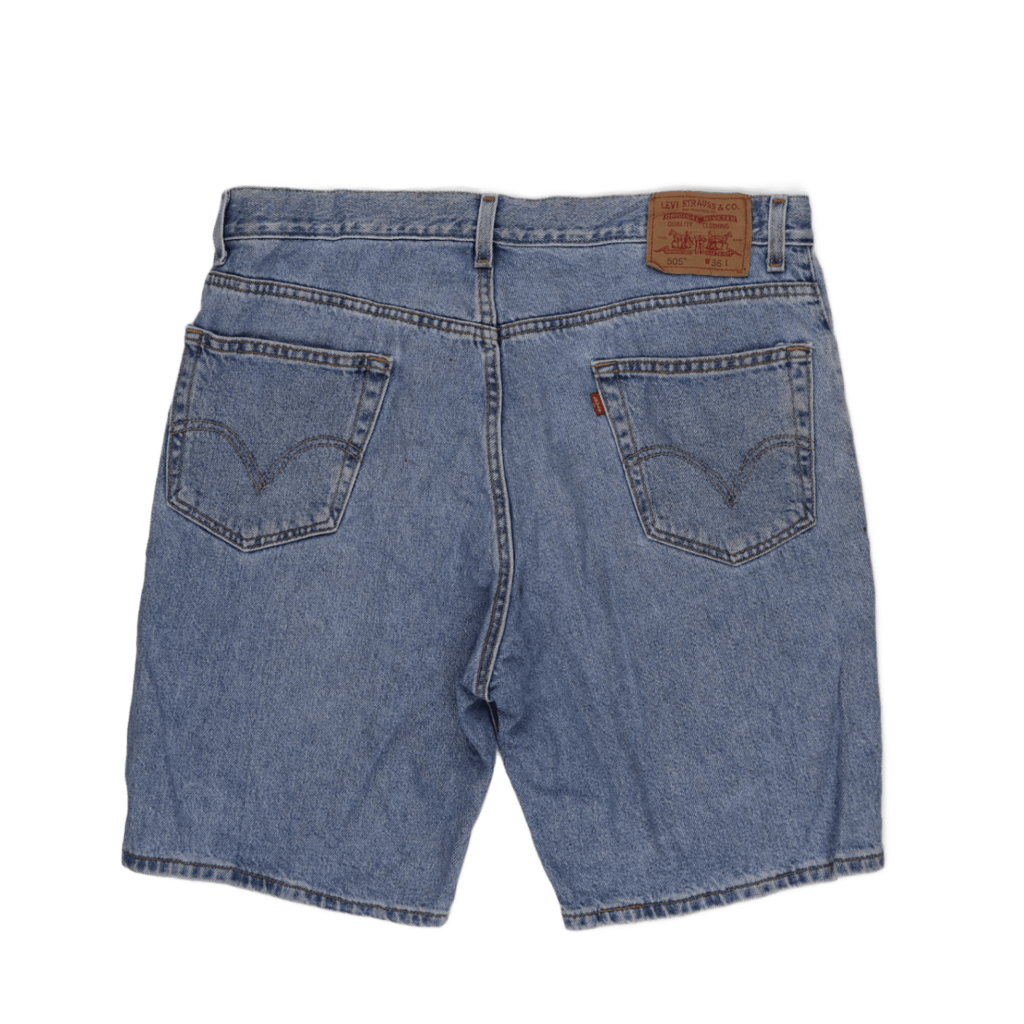 Levi's 505 Regular Fit Vintage Denim Shorts Blue W36 L 100 Percent Cotton