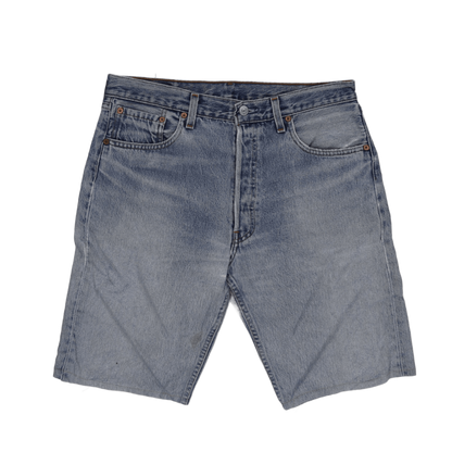 Levi's 501 Vintage Denim Shorts Faded Blue W34 L36 Cotton Casual