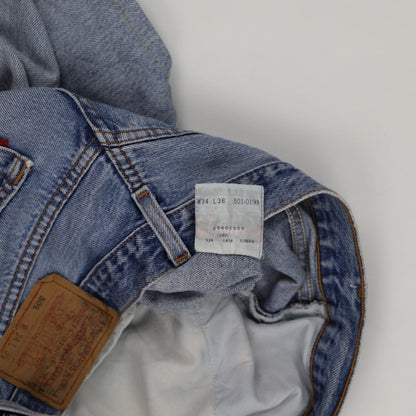 Levi's 501 Vintage Denim Shorts Faded Blue W34 L36 Cotton Casual