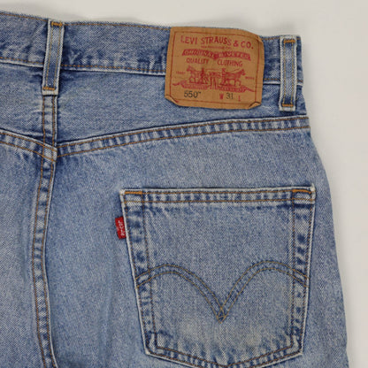 Levi's 550 Relaxed Fit Denim Shorts Blue W31 100% Cotton Vintage