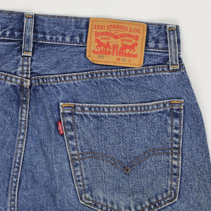 Levi's 505 Classic Blue Denim Shorts W33 100 Percent Cotton Vintage