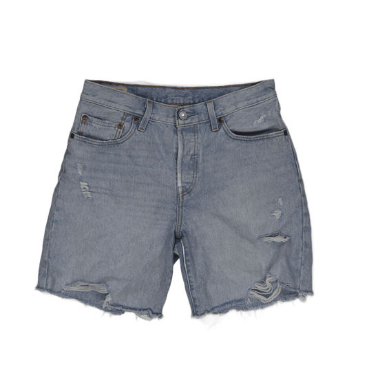 Levi's 501 Distressed Denim Shorts Light Blue W34 100% Cotton Vintage
