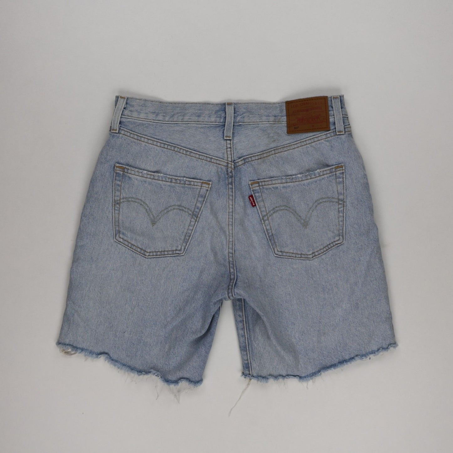Levi's 501 Distressed Denim Shorts Light Blue W34 100% Cotton Vintage