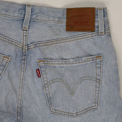 Levi's 501 Distressed Denim Shorts Light Blue W34 100% Cotton Vintage