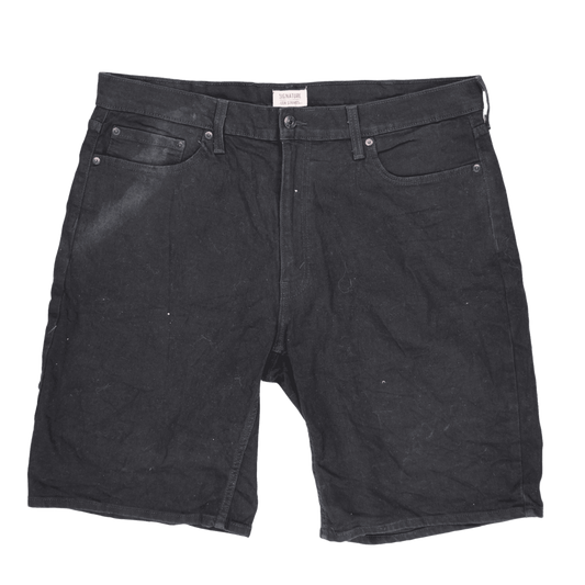 Levi Strauss Men's Black Denim Shorts 34W 10.5 Inch Inseam 72% Cotton 26% Polyester 2% Elastane
