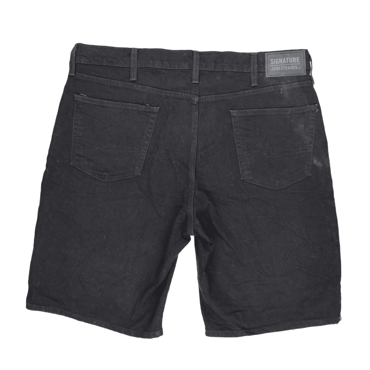 Levi Strauss Men's Black Denim Shorts 34W 10.5 Inch Inseam 72% Cotton 26% Polyester 2% Elastane