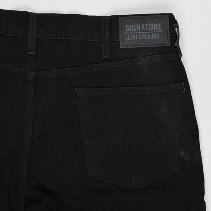 Levi Strauss Men's Black Denim Shorts 34W 10.5 Inch Inseam 72% Cotton 26% Polyester 2% Elastane
