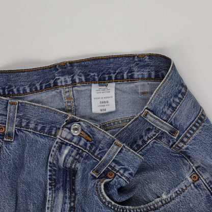 Levi's 569 Loose Fit Denim Shorts Blue W38 100 Cotton Vintage