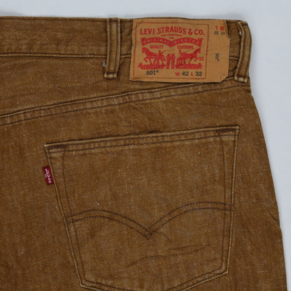 Levi's 501 Brown Denim Cut-Off Shorts W42 L32 Vintage Cotton for Men
