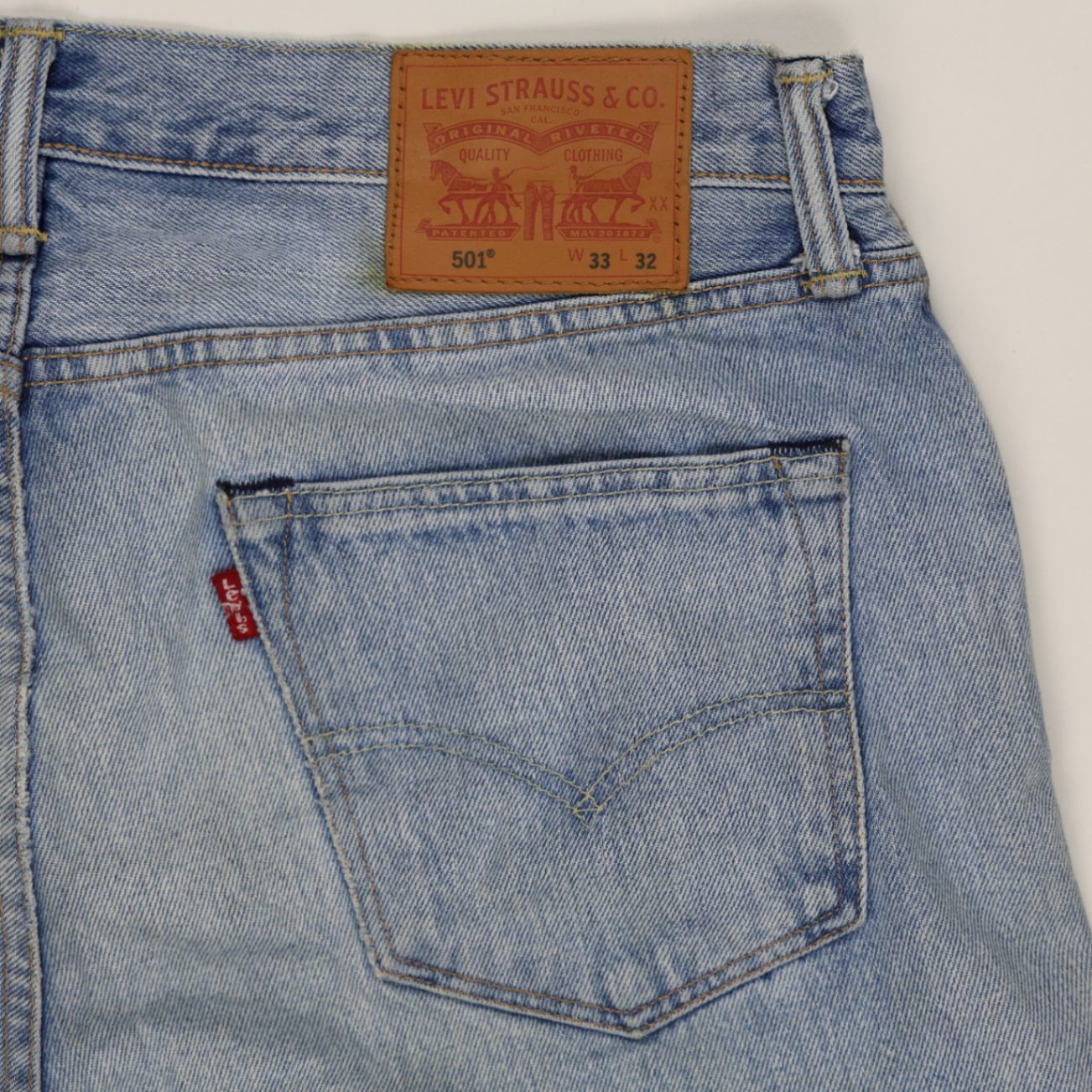 Levi's 501 Classic Vintage Cut-Off Denim Shorts Light Blue W33 L32 100% Cotton