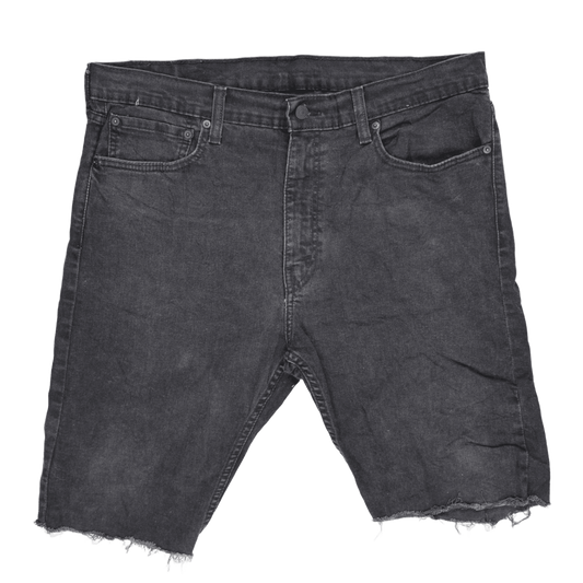 Levi's 512 Black Denim Cut-Off Shorts W38 L30 Vintage Cotton Elastane Blend Men's Clothing
