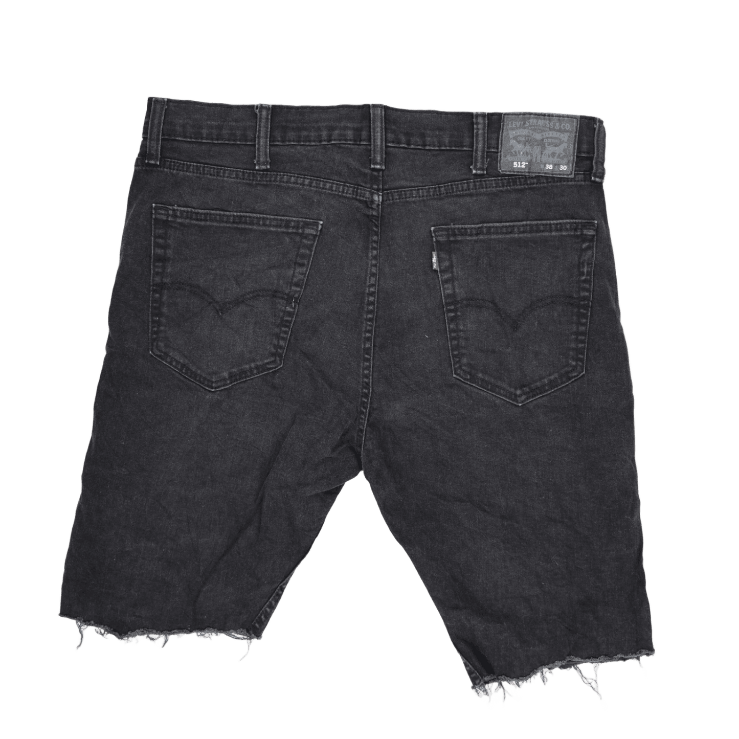 Levi's 512 Black Denim Cut-Off Shorts W38 L30 Vintage Cotton Elastane Blend Men's Clothing