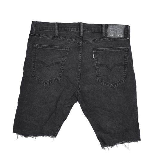 Levi's 512 Black Denim Cut-Off Shorts W38 L30 Vintage Cotton Elastane Blend Men's Clothing