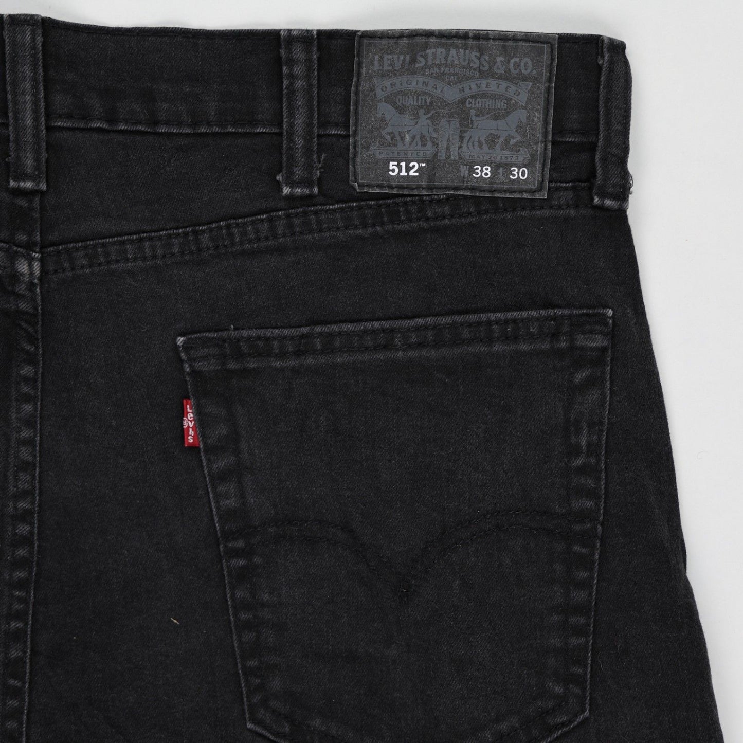 Levi's 512 Black Denim Cut-Off Shorts W38 L30 Vintage Cotton Elastane Blend Men's Clothing