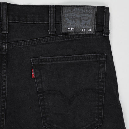 Levi's 512 Black Denim Cut-Off Shorts W38 L30 Vintage Cotton Elastane Blend Men's Clothing