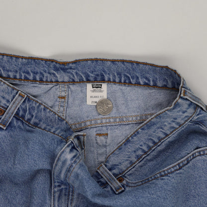 Levi's Vintage Light Blue Denim Shorts Women's 20W 9 Inch Inseam Cotton Relaxed Fit