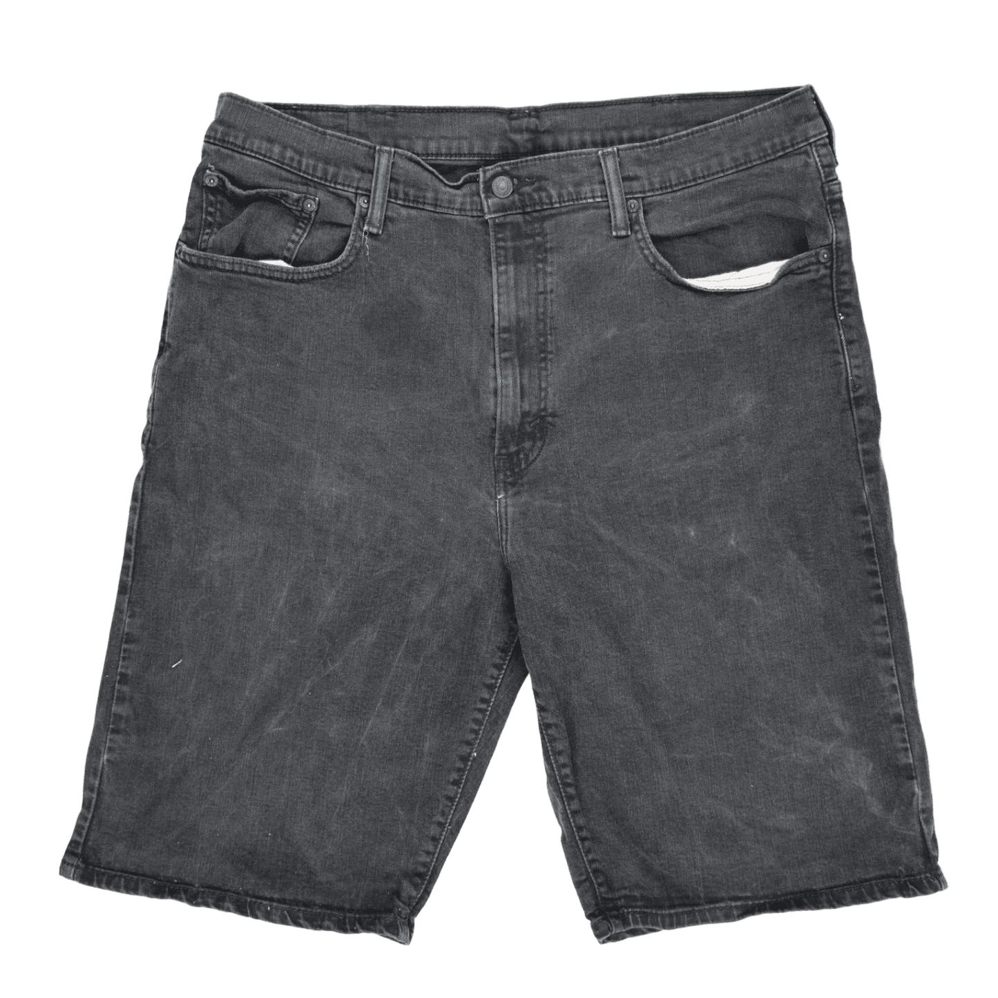 Levi's 569 Loose Straight Fit Black Denim Shorts Size 38 Cotton Blend