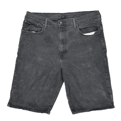 Levi's 569 Loose Straight Fit Black Denim Shorts Size 38 Cotton Blend